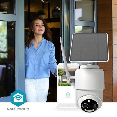 Nedis WIFICBO50WT Smartlife Camera Voor Buiten Wi-fi Full Hd 1080p Kiep En Kantel Ip65 Max. Batterijduur: 5 Maanden Cloud Opslag (optioneel) / Microsd (niet Inbegrepen) 5 V Dc Met Bewegingssensor Nachtzicht Wit