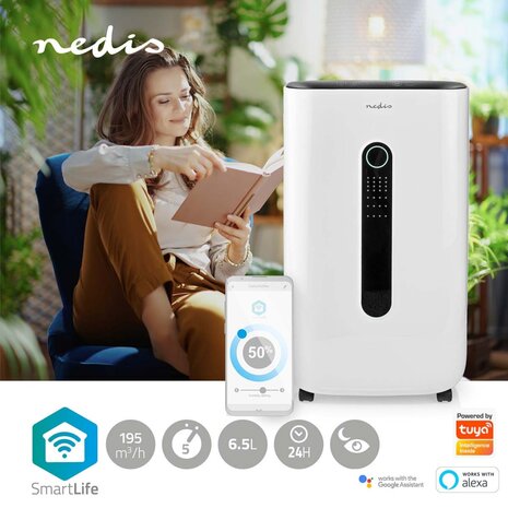 Nedis DEHU20WTW Smartlife Luchtontvochtiger 20 L/dag Regelbare Hygrostaat 195 M³/h