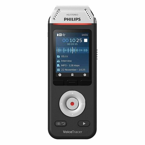 Philips DVT2110 VoiceTracer Audiorecorder Zwart/Zilver