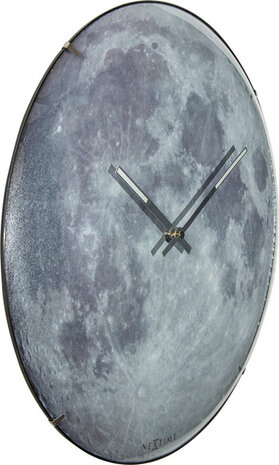 NeXtime NE-3164 Wandklok Dia. 35 Cm, Bol Glas, 'blauw Moon Dome'