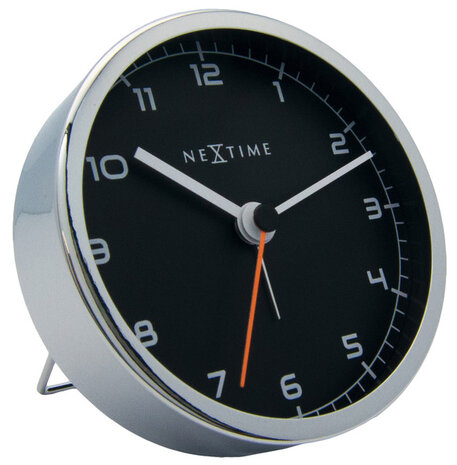 NeXtime NE-5194ZW Wekker 9 X 9 X 7.5 Cm, Metaal, Zwart, 'Company Alarm'