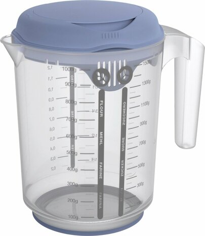 Rotho Fresh Mixbeker met Spatdeksel 1,5L Horizon Blauw