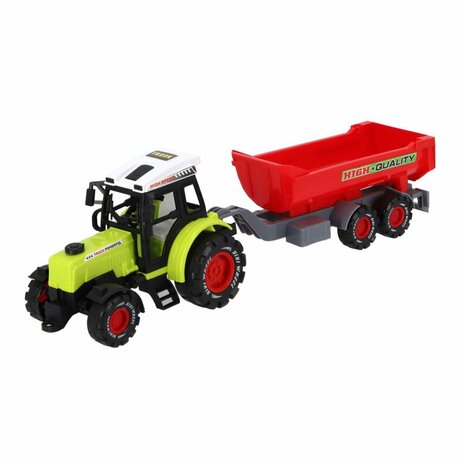 Farmer Trekker met Aanhanger 45 cm Groen/Rood