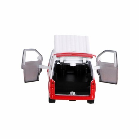 Kids Globe Traffic Die-Cast Volkswagen Transporter Camper 13.5 cm Wit/Rood