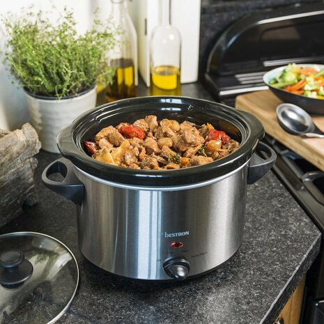 Bestron ASC350 Slowcooker RVS/Zwart