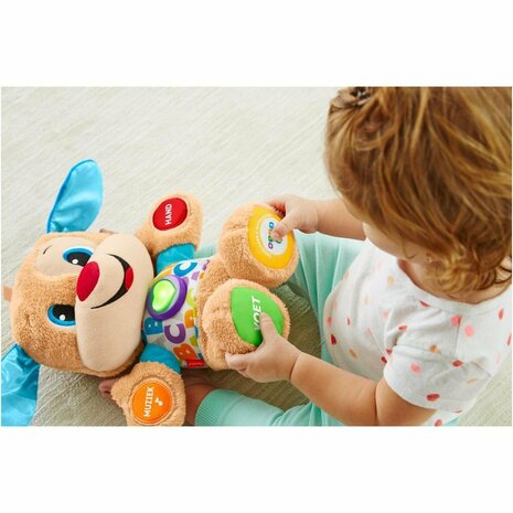 Fisher Price Leerplezier Eerste Woorden Puppy Knuffel + Licht en Geluid