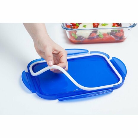 Pyrex Cook & Go Glazen Ovenschaal + Deksel 24x18x6 cm Transparant/Blauw