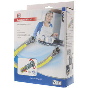 Scanpart Gas Aansluit Set Rvs-flexibele 125cm